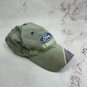 Ford Hat Mens Gray Trucks Adjustable Strapback Dad Cap Baseball Destroyed
